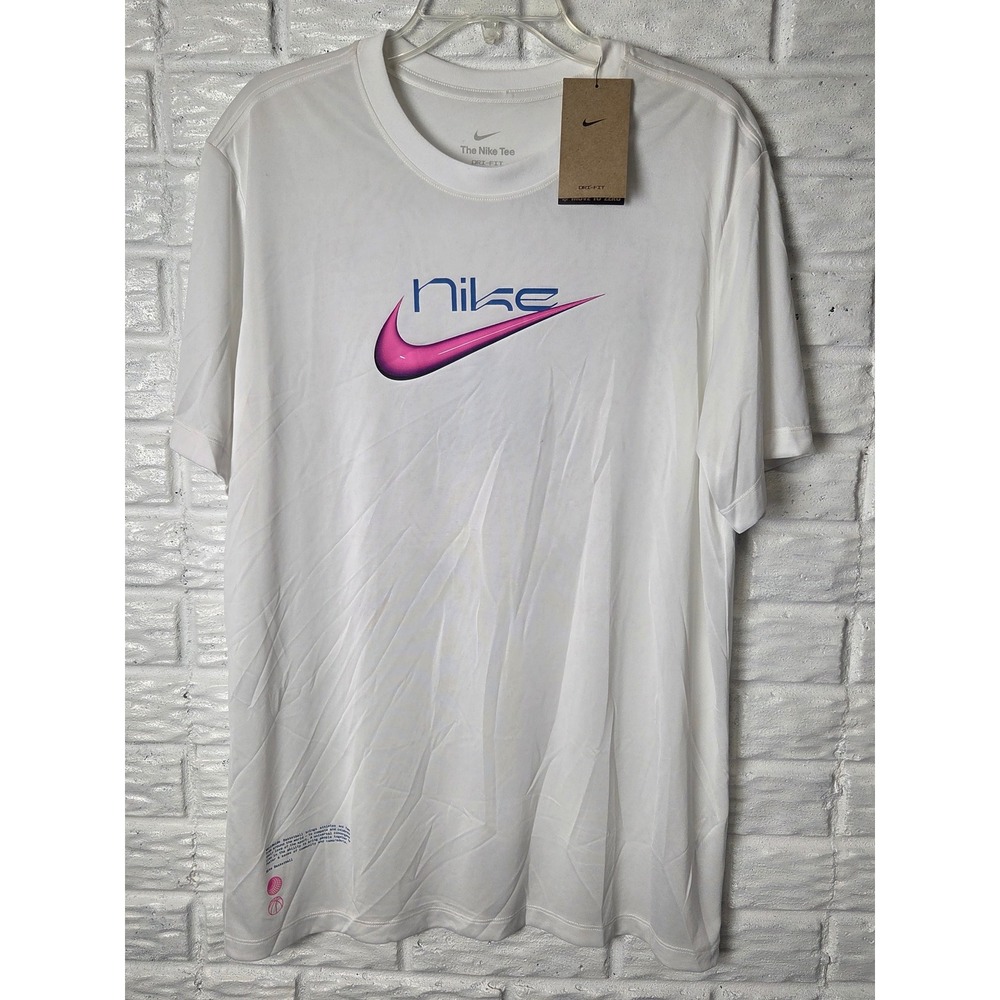 NIKE T shirt Men's size Large Dri Fit The Nike Tee Basketball White NWT
